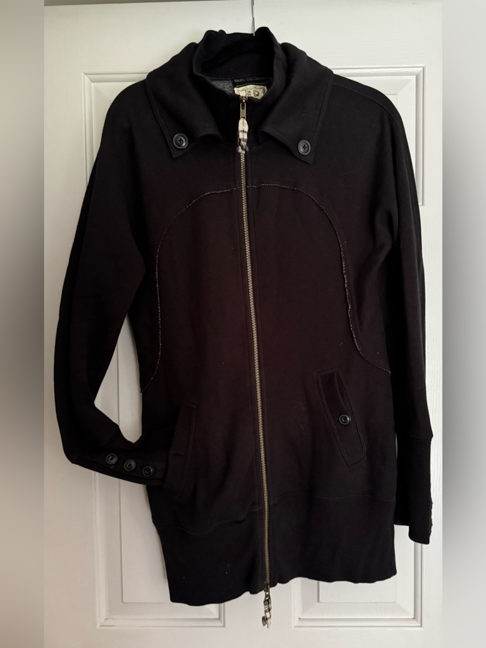 Free People Black Lightweight Tunic length Jacket